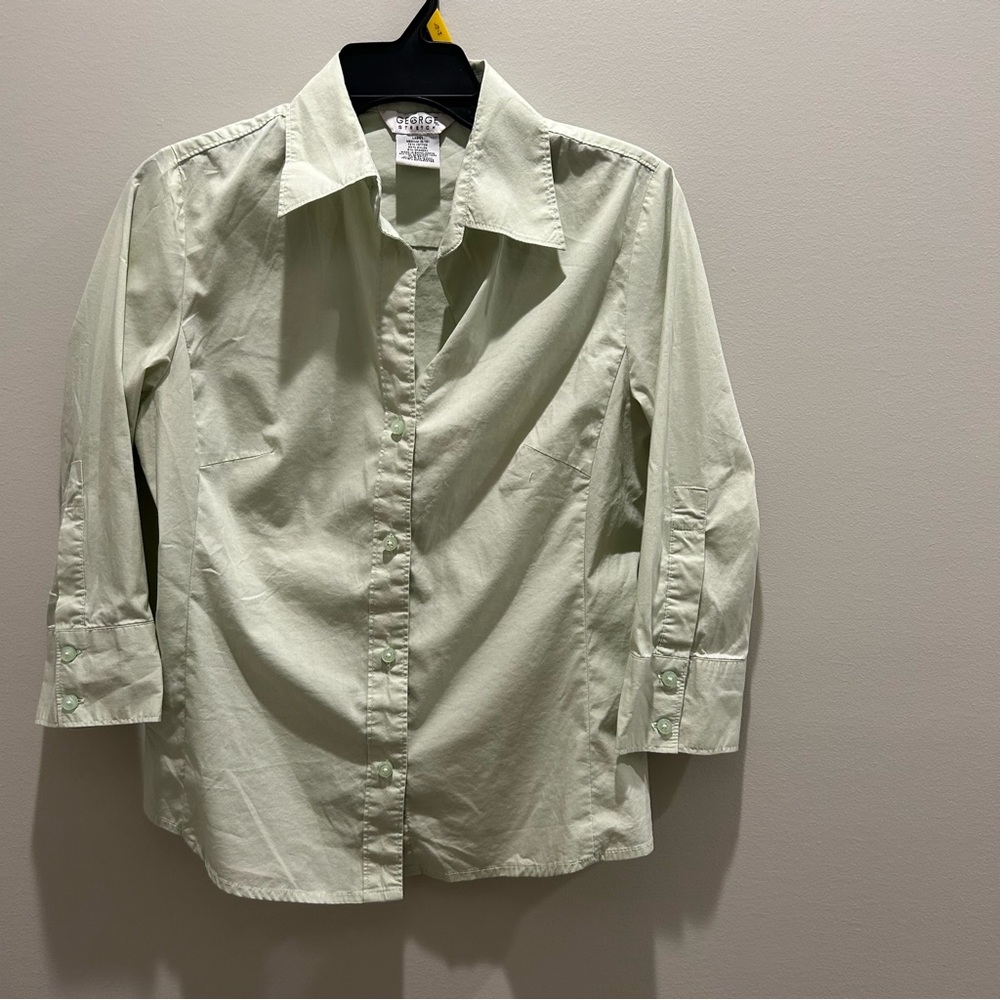 George Lime Green Button Down Shirt Classic Design - Stretch